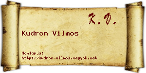 Kudron Vilmos névjegykártya