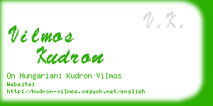 vilmos kudron business card